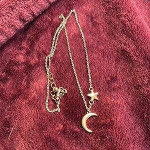 Gold Star and Moon Necklace